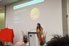 © VIG Barbare Chikviladze, the winner of the Children’s peace picture, presents on stage