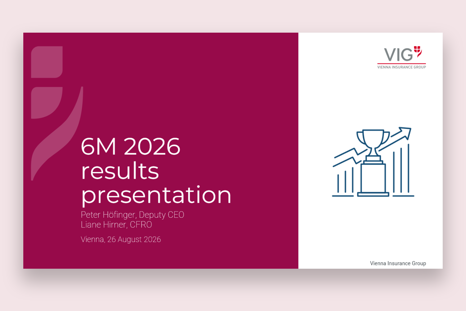 Deckblatt Präsentation 6M 2026; Links: Überschrift und Hosts, rechts: Illustration Wachstum und Erfolg
