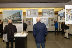 Visitors experiencing an exhibition