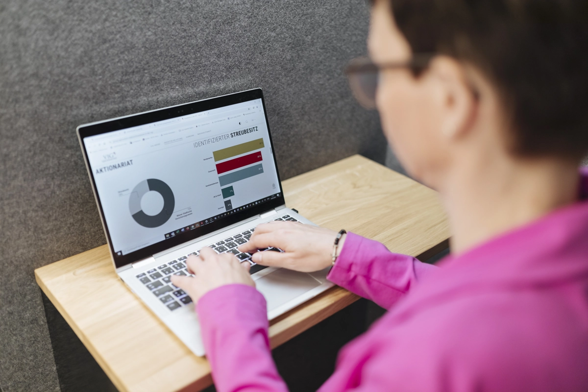 © Luxundlumen Marlene Froehlich Woman analyses on laptop