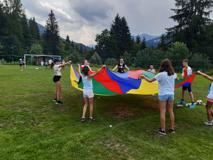 Children of the VIG Kids Camp play outside